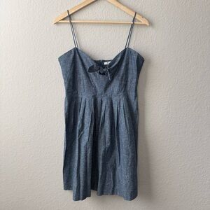 Madewell Blue Cotton Dress with Bow Detail